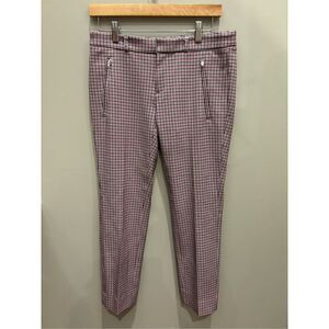 Banana Republic 4 Sloan pink-blue plaid zip pocket skinny dress pants